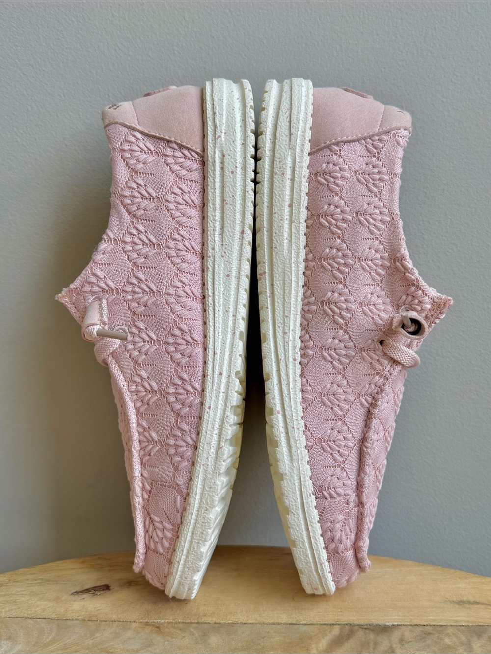 HEYDUDE Wendy Boho Stretch Fluer Quartz Pink Slip On Loafer Shoes Size 9 - Picture 5 of 11